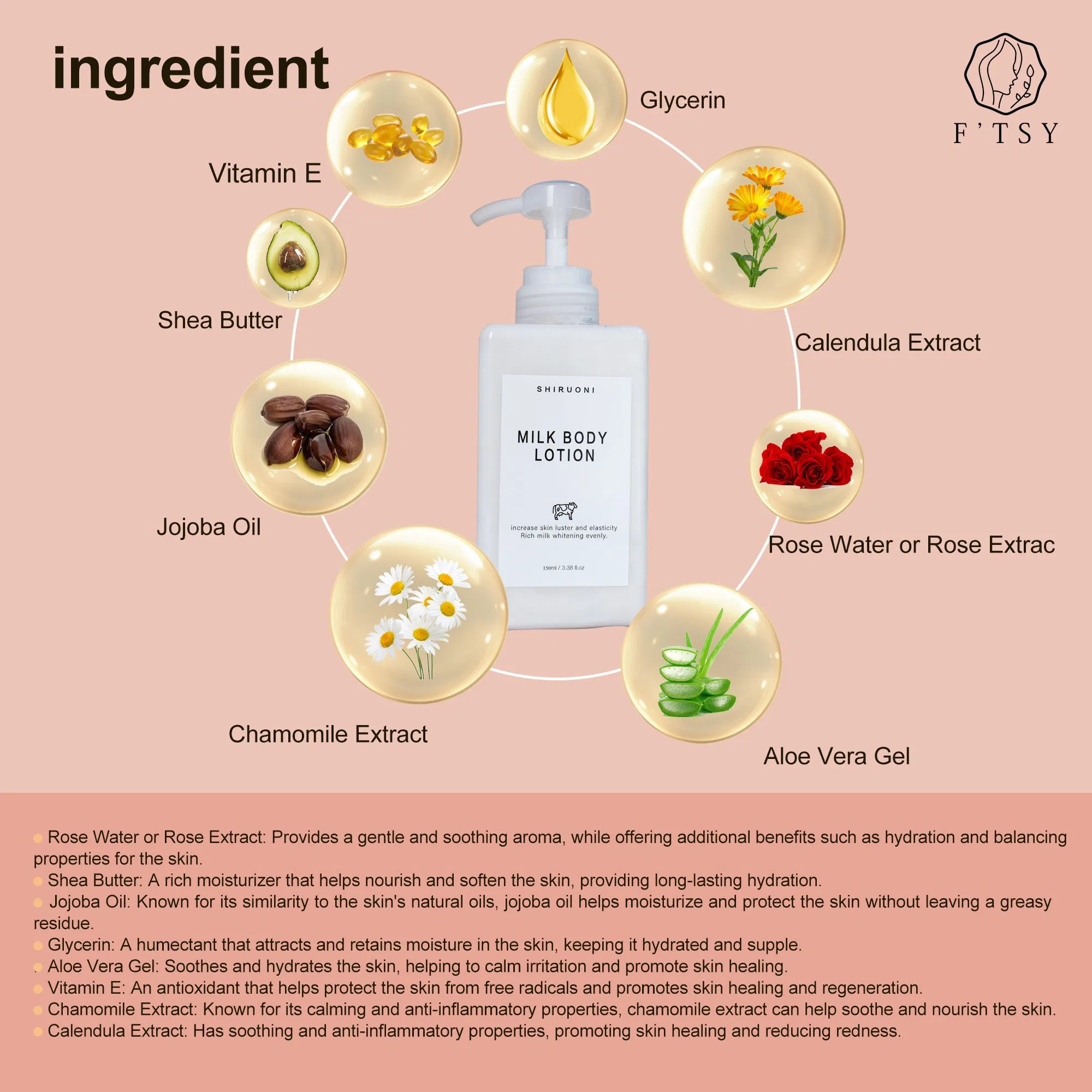 Private Label Moisturizin Cream Anti-Aging Goat Milk Body Lotion