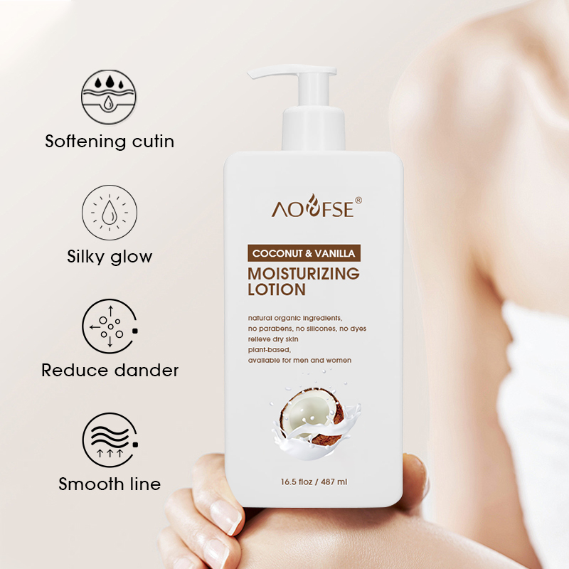 Oem Natural Coconut Vanilla Hydrating Body Milk Deep Moisturizing Body Lotion for Women and Men