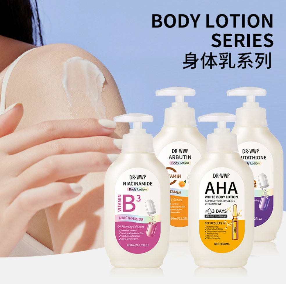 Natural Herbal Kojic Acid Whitening Body Lotion Brightening Hydration Botanical Extract Smooth Radiant Glowing Nourishing Brightening Cocoa Butter Body Lotion