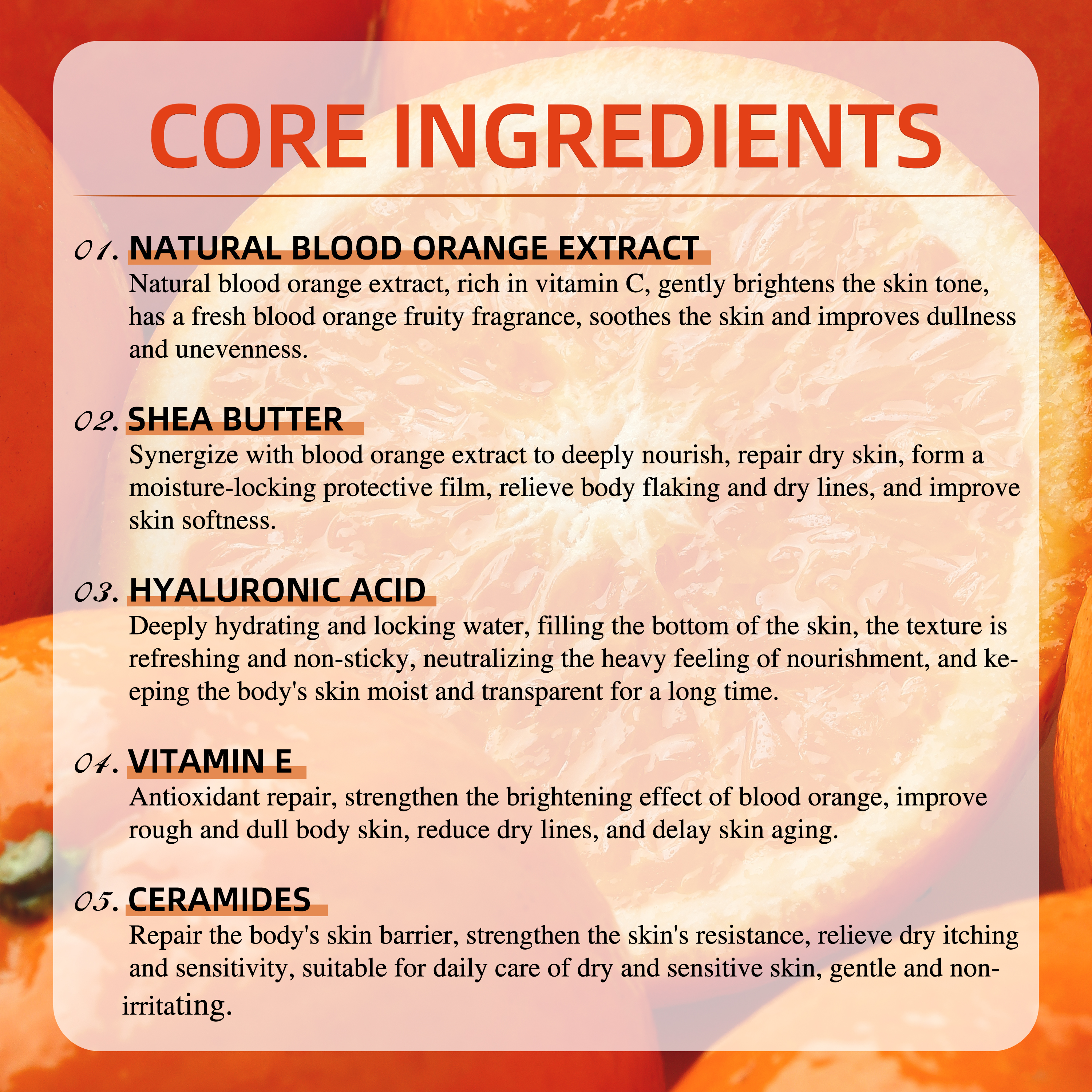 Factory Direct Blood Orange Body Lotion Vitamin C Enriched Brightening Deep Moisturizing &amp; Nourishing OEM/ODM Available