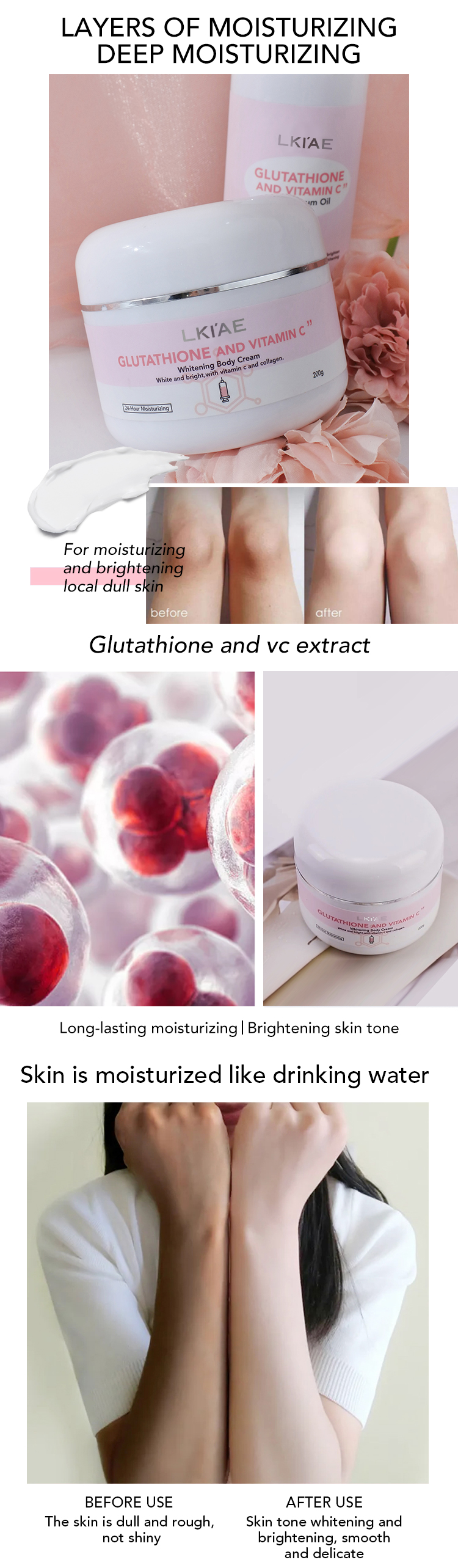 Glutathione Body Cream Detail View