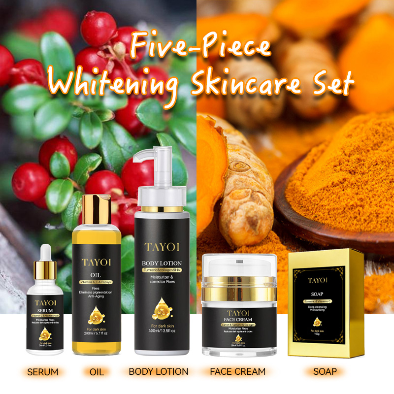 Luxury Organic Vitamin c Body Lotion Care Products Arbutin Brightening Fade Dark Spots Face Cream Skin Care Set