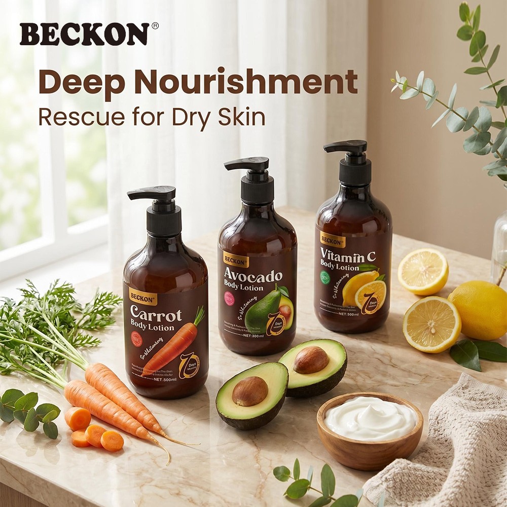 BECKON Hydrating Vitamin Enriched Body Moisturizer Lotion 500ml Long Lasting Nourishing Body Care Cream for All Skin Types