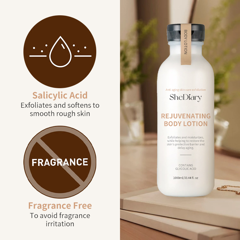 SheDiary 1000ml Body Lotion Natural Vegan Hyaluronic Acid Hydration Skin Moisturizing Rejuvenating Antioxidant Effects