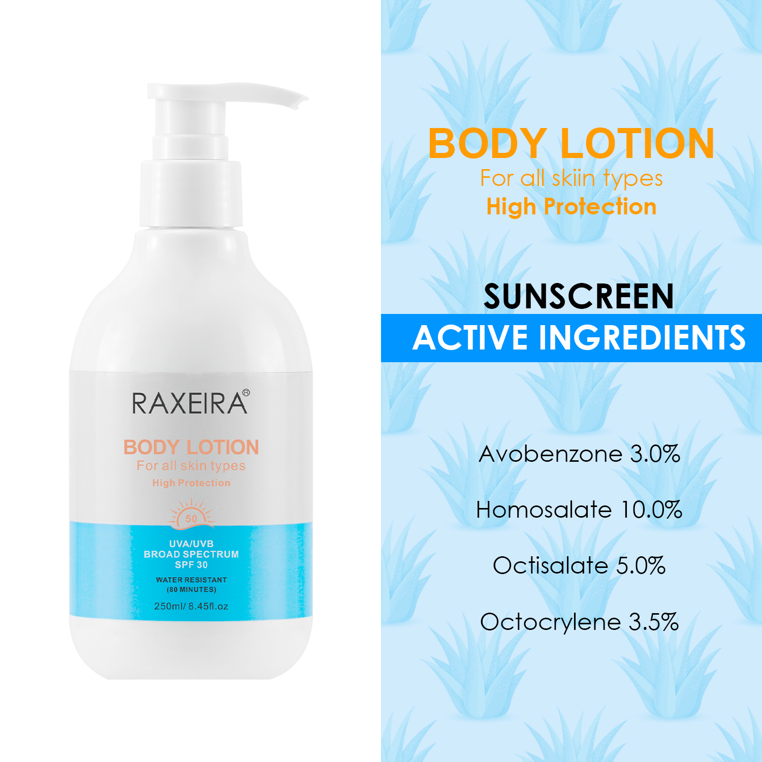 OEM/ODM Natural Sunscreen Cream SPF 50 Natural Moisturizing Vegan Wholesale Intensive UV Sunblock Cream Sunscreen Body Lotion