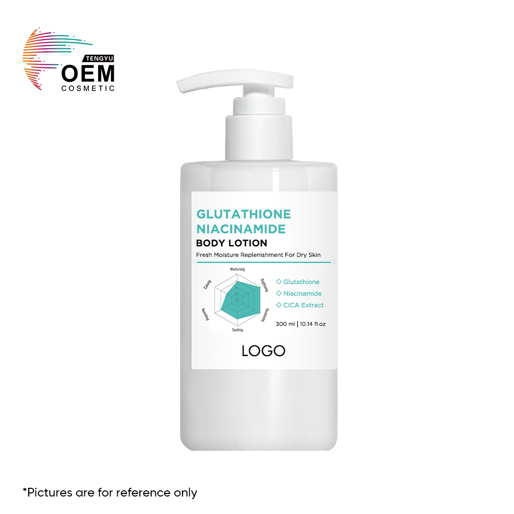 Private Label Glutathione Niacinamide Body Lotion for Skin Whitening Moisturizing Brightening Body Care Cream Wholesale Bulk OEM