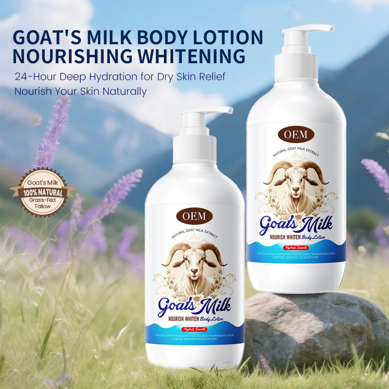 OEM Goat Milk &amp; Jojoba Oil Nourish Skin Barrier Reduce Redness for Sensitive Skin Custom Fragrance Goat Milk Body Lotion