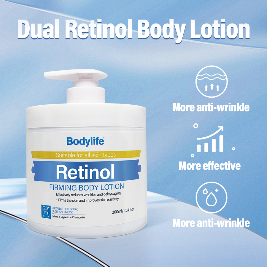Natural Ingredients Dual Retinol Body Lotion Firming Moisturizer Body Lotion for Dry and Rough Skin