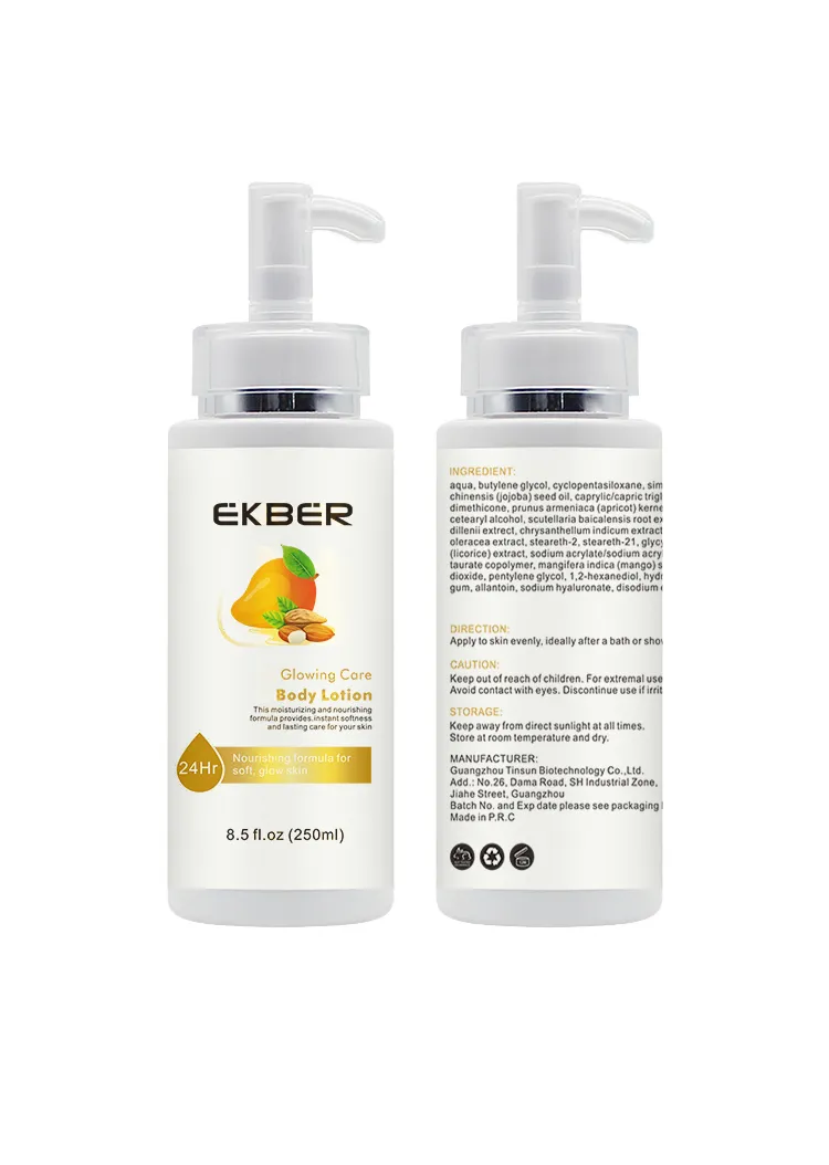 Customize Logo Mango Almond Whitening Body Lotion Organic Cream Mango Almond Scent Body Lotion