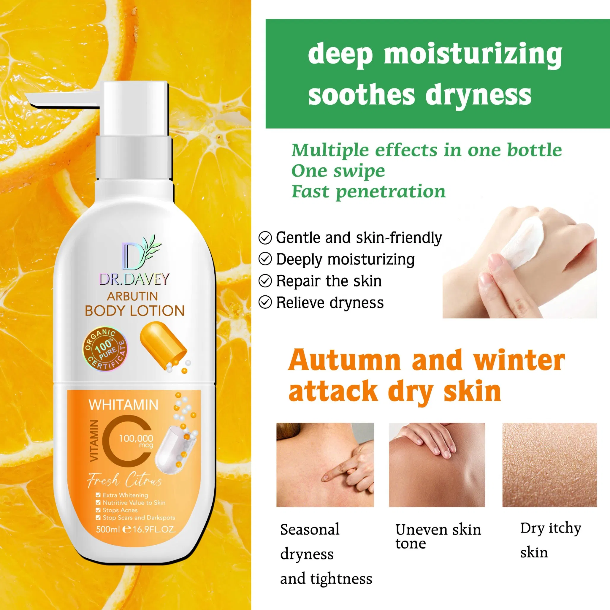 Dr. Davey Vc Extra Whitening B3 Whitening Shining Ve Anti-Acne Brightening Body Lotion 500ml