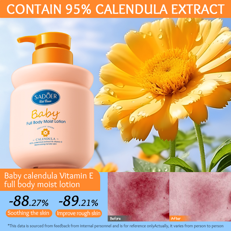 The Most Popular Private Label SADOER Children's Calendula Vitamin E Body Lotion Moisturizing and Hydrating in Autumn and Winter