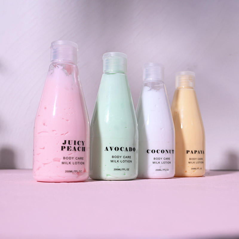 Private Label Organic Skin Care Milk Body Lotion 200ml Fruit Extracts-Whitening Formula Using Coconut Papaya Aloe Vera Apple