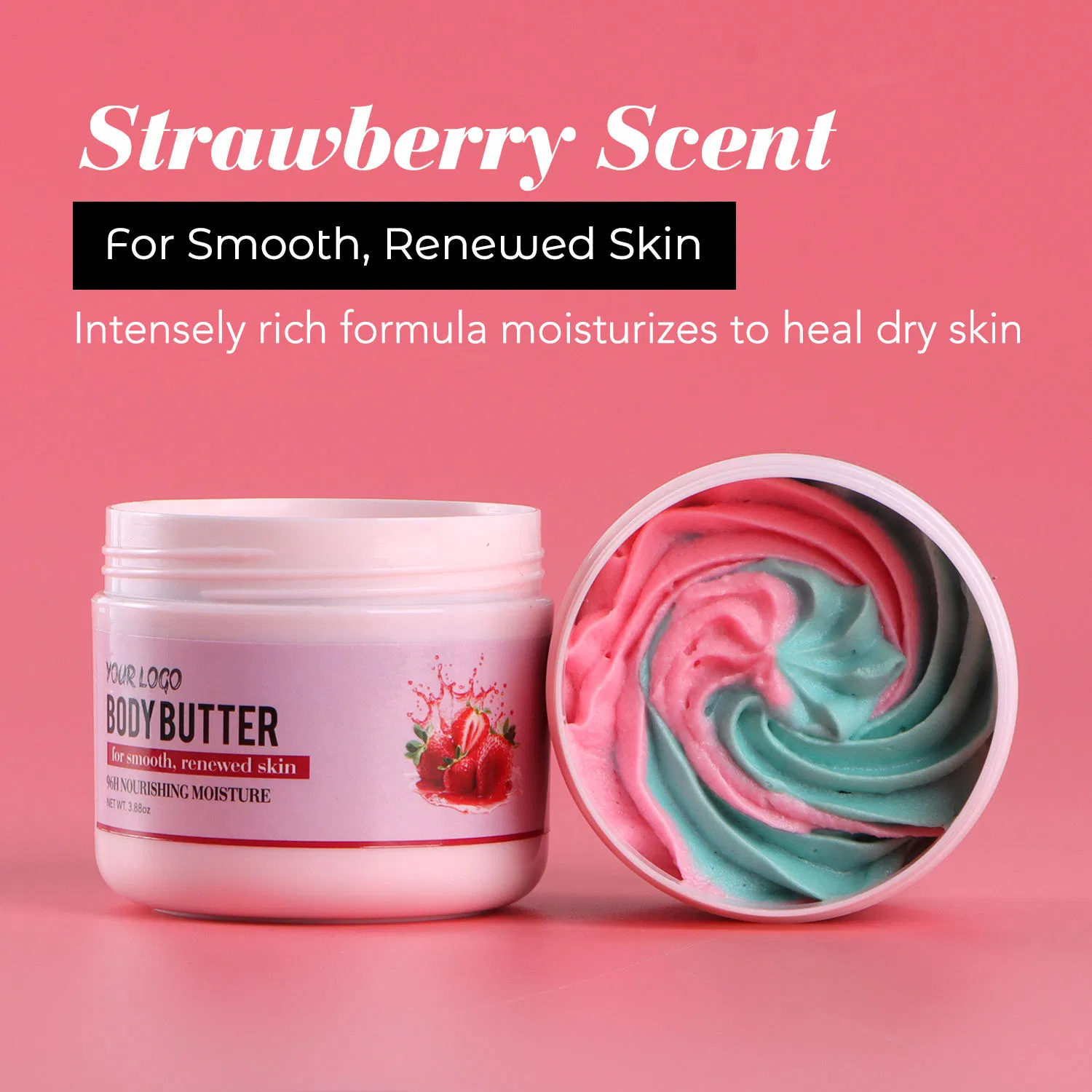 Organic Body Butter Cream Skin Moisturizing Rich Vitamin E Lotion Butter Struuberry Body Lotion