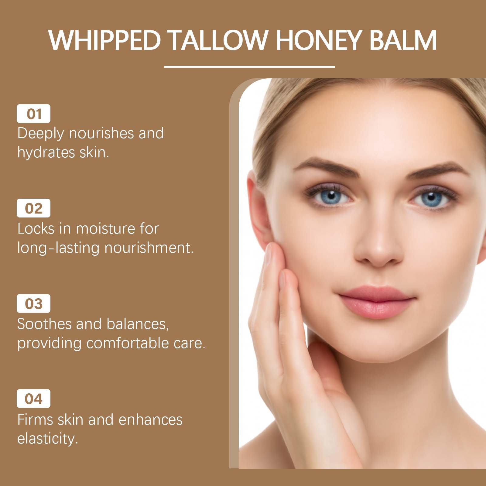 Wholesale OEM ODM Moisturizer Face &amp; Whole Body Moisturizer Body Lotion Natural Whipped Beef Tallow Honey Balm for Skin Care