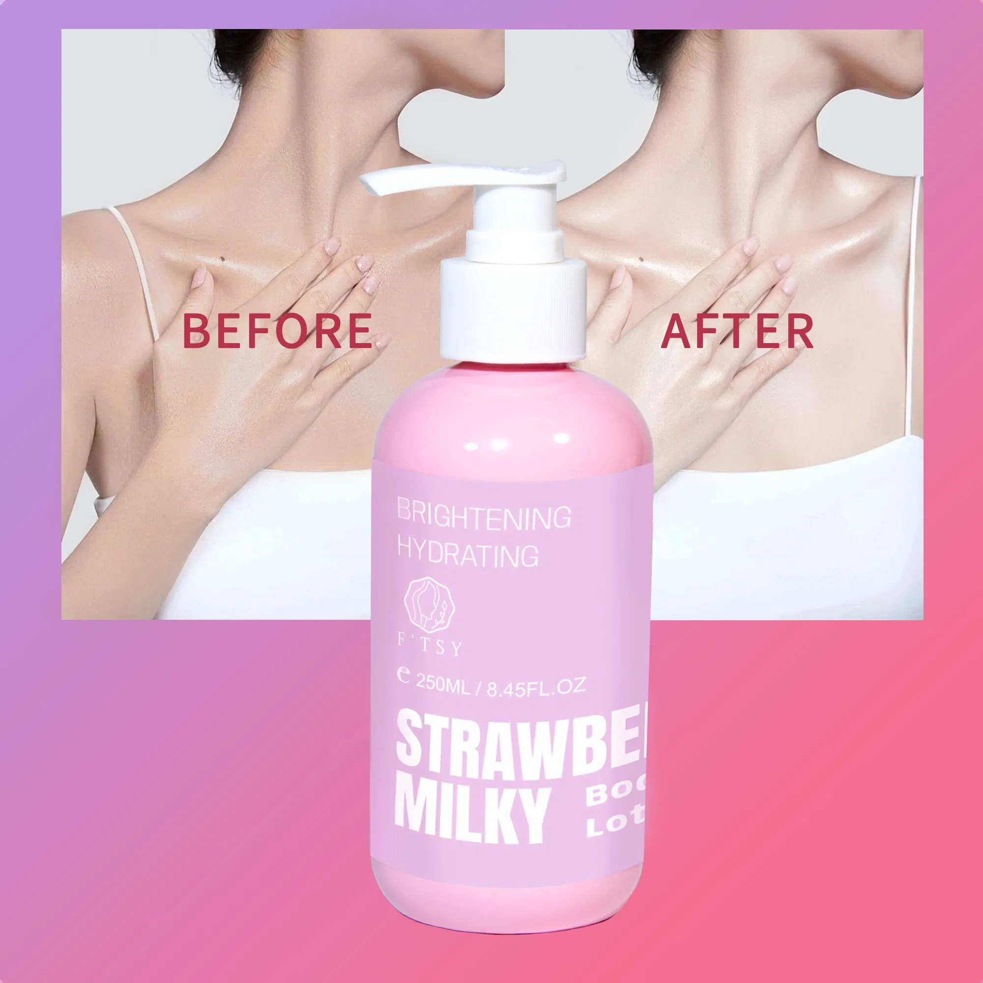 Custom 100% Organic Strawberry Moisturizing Vegan Body Cream Skincare Body Lotion