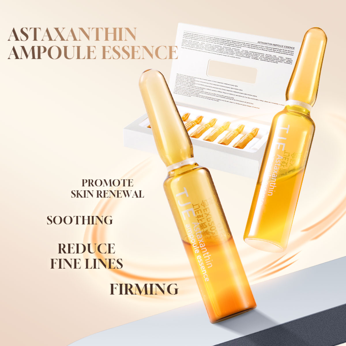 Hot Sale Astaxanthin Face Body Skincare Ampoule Liquid Serum Brightening Tightening Pores Repairing Wrinkles Anti-Oxidant