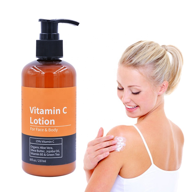 Wholesale OEM Organic Moisturizing Cream Black Skin Lightening Whitening Vitamin C Body Lotion