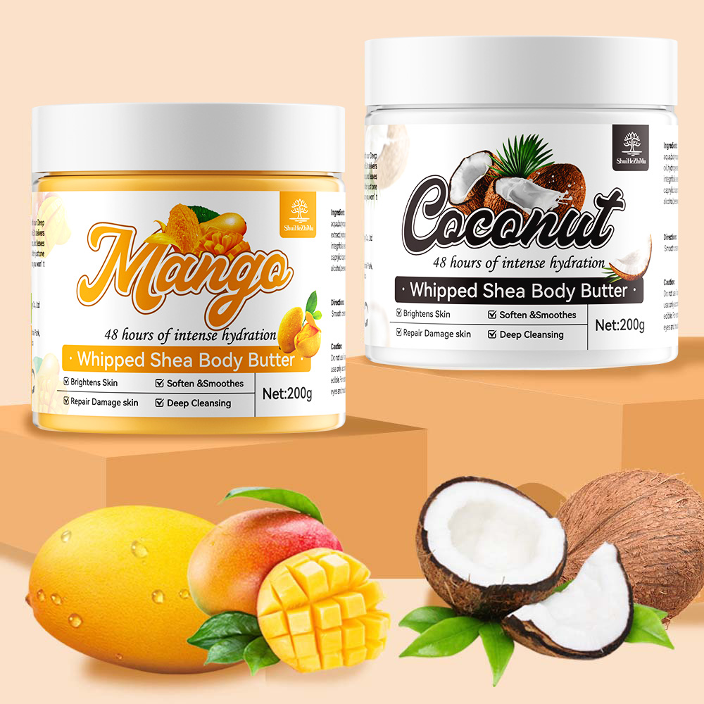 Custom Natural Organic Whipped Body Butter Private Label Gel Coco Butter Body Oil Body Lotion Butter Cream