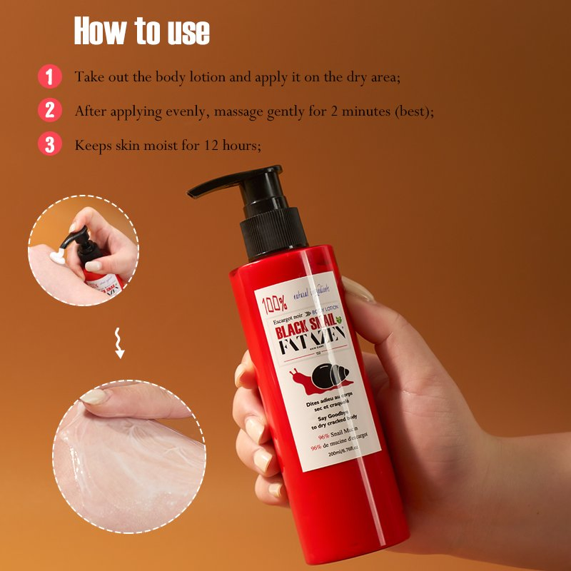 Natural Organic Skin Recovery Deep Hydrating Non-Greasy Black Snail Body Lotion