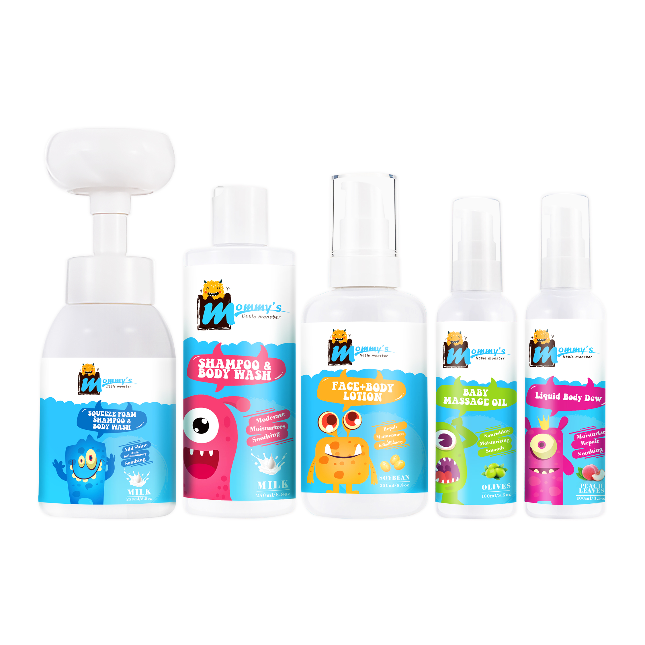 100% Gentle and Mild Baby'S Baby Skin Care Products Body Face Lotion Set Oem Private Label