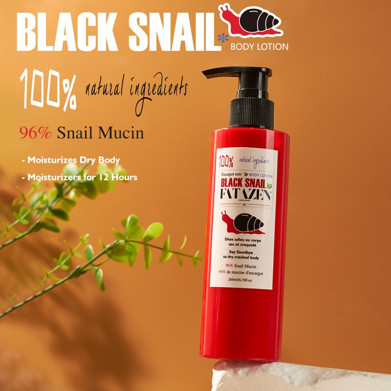 Natural Organic Skin Recovery Deep Hydrating Non-Greasy Black Snail Body Lotion