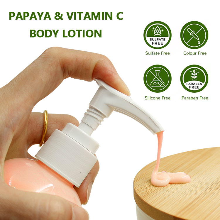 Private Label Vitamin C Enriched Papaya Body Lotion 200ml Moisturizing Skin Lightening Vegan Eco-Friendly Wholesale Body Lotion