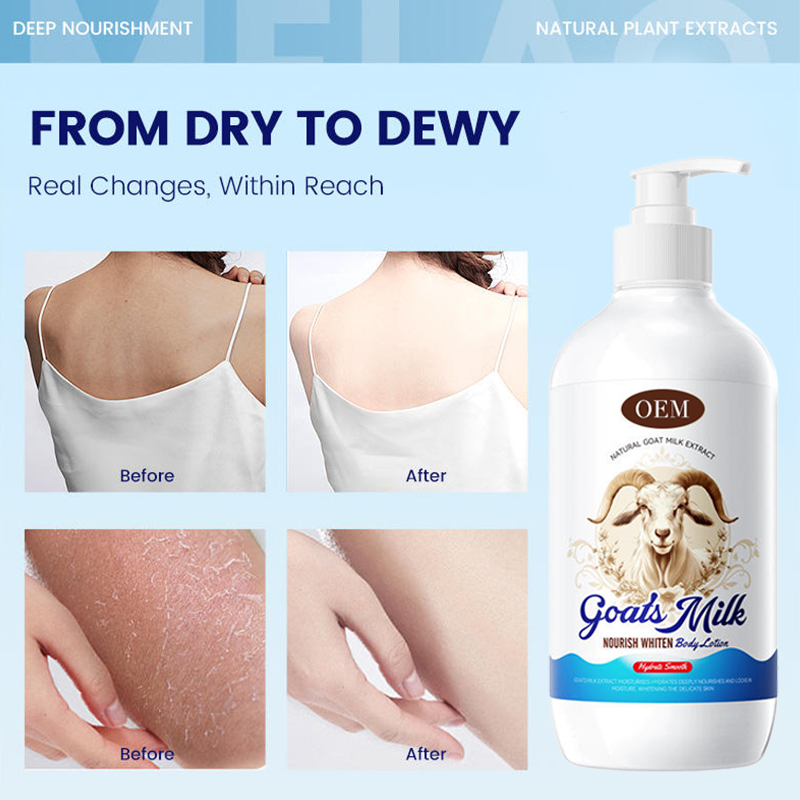 OEM Goat Milk &amp; Jojoba Oil Nourish Skin Barrier Reduce Redness for Sensitive Skin Custom Fragrance Goat Milk Body Lotion