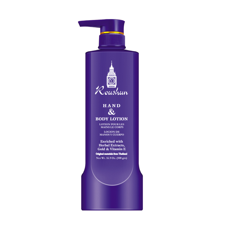Roushun Hand &amp; Body Lotion, Enriched with Herbal Extracts, Gold &amp; Vitamin E, 500g, Moisturizing &amp; Nourishing for All Skin Types