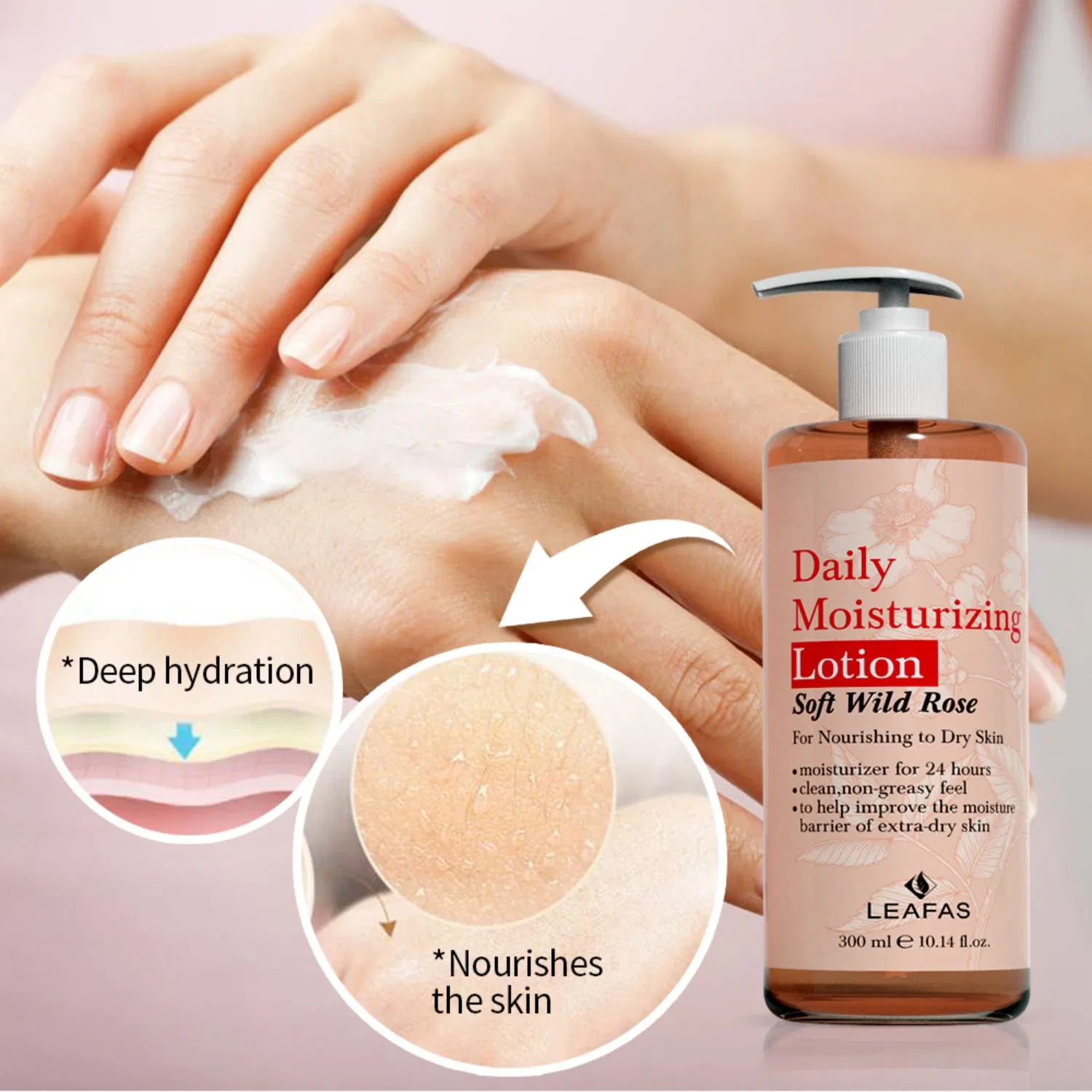 Factory Directly High Quality Moisturizing Lotion Rose Body Lotion for Dry Skin
