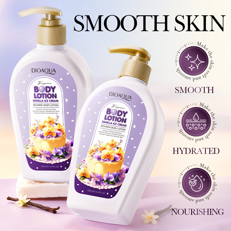 BIOAQUA Vanilla Ice Cream Cake Nourishing Body Lotion for Dry Skin Winter Moisturizer
