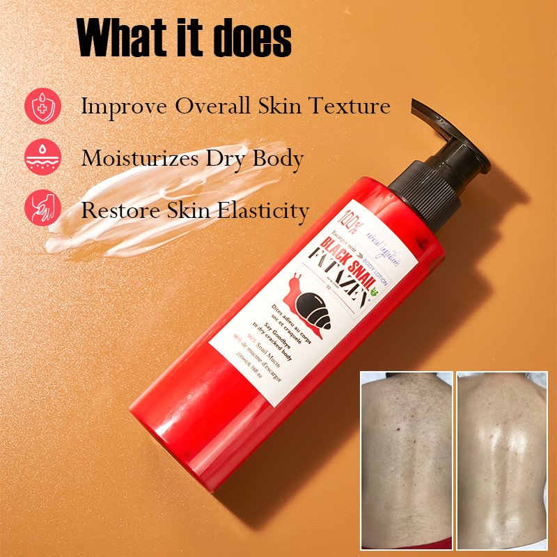 Natural Organic Skin Recovery Deep Hydrating Non-Greasy Black Snail Body Lotion