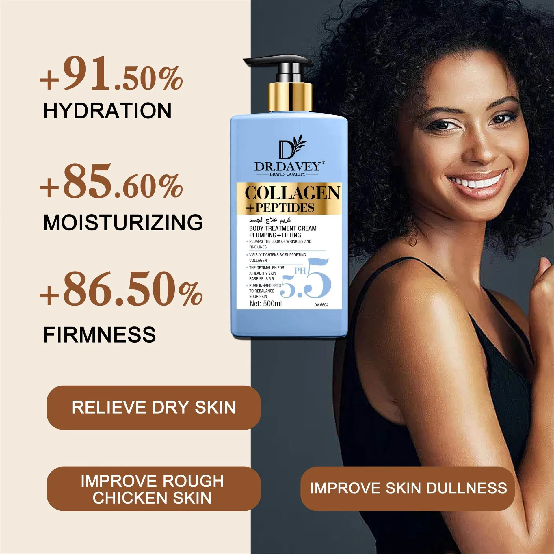 Dr. Davey Body Cream Whitening Moisture Brightening Smooth Body Lotion