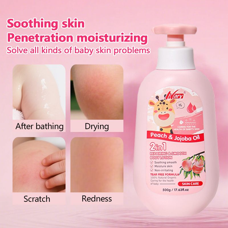 Nary Private Label 2-in -1 Baby Body Lotion Baby Skin Care Product Natural 500ml No Tears Formula Moisturizer Milk for Children