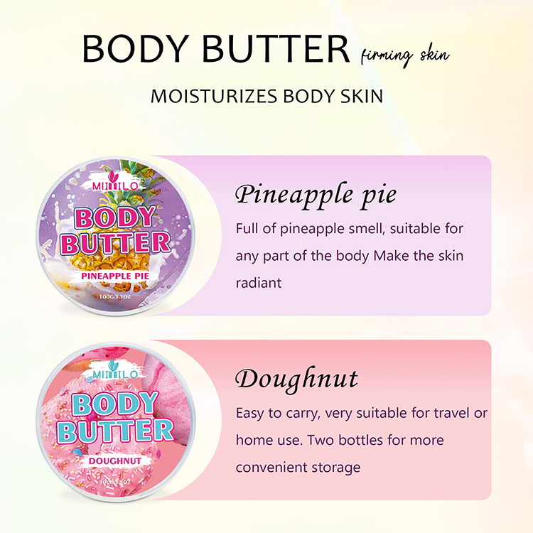 Wholesale Natural Organic Moisturizing Body Butter Cream Private Label Strawberry Coffee Coconut Perfumed Cocoa Body Lotion
