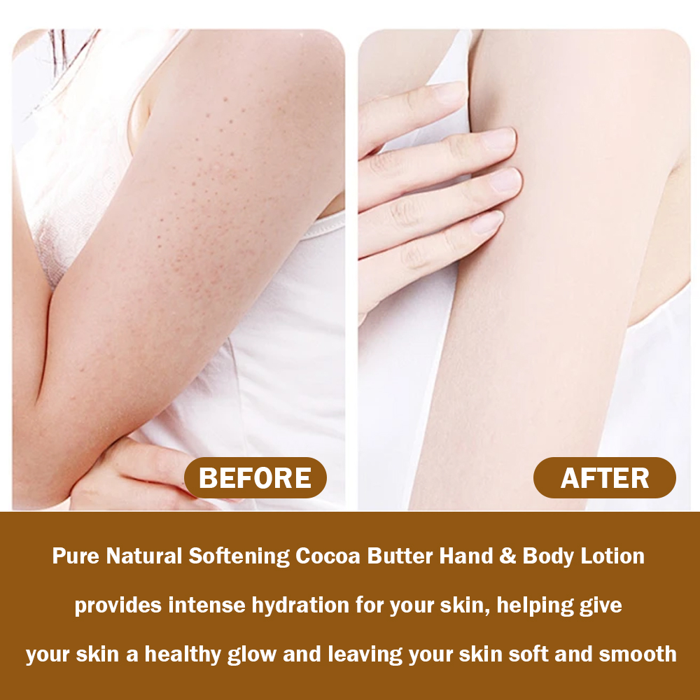 OEM Vegan 250ml Cocoa Butter Hand Body Lotion Private Label Natural Moisturizing Smoothing Whitening Body Lotion for Black Skin