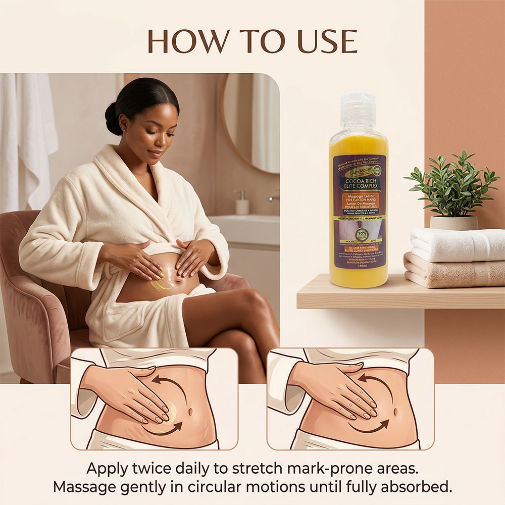 GLuta Master Stretch Marks Body Lotion Nourishing Skin Organic Enriched with Vitamin E Reduce the Appearance of Fine Lines