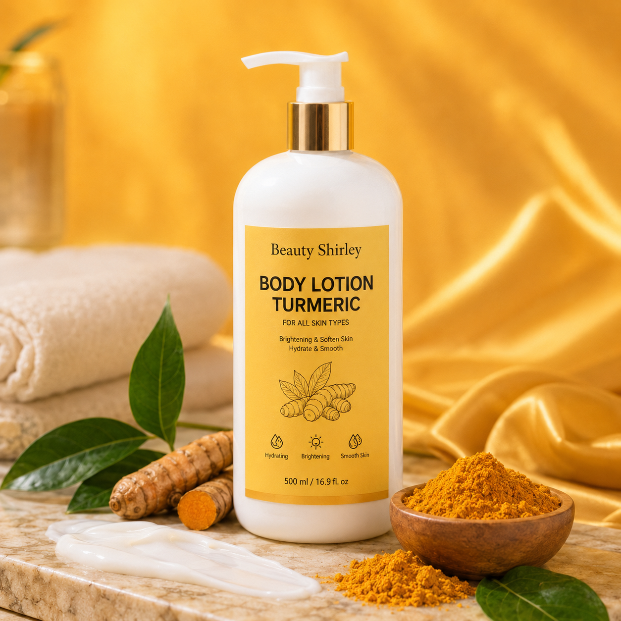 Private Label Organic Turmeric Body Lotion Nourishing Hydrating Skin Lightening Body Milk for Daily Care Body Whitening Lotion
