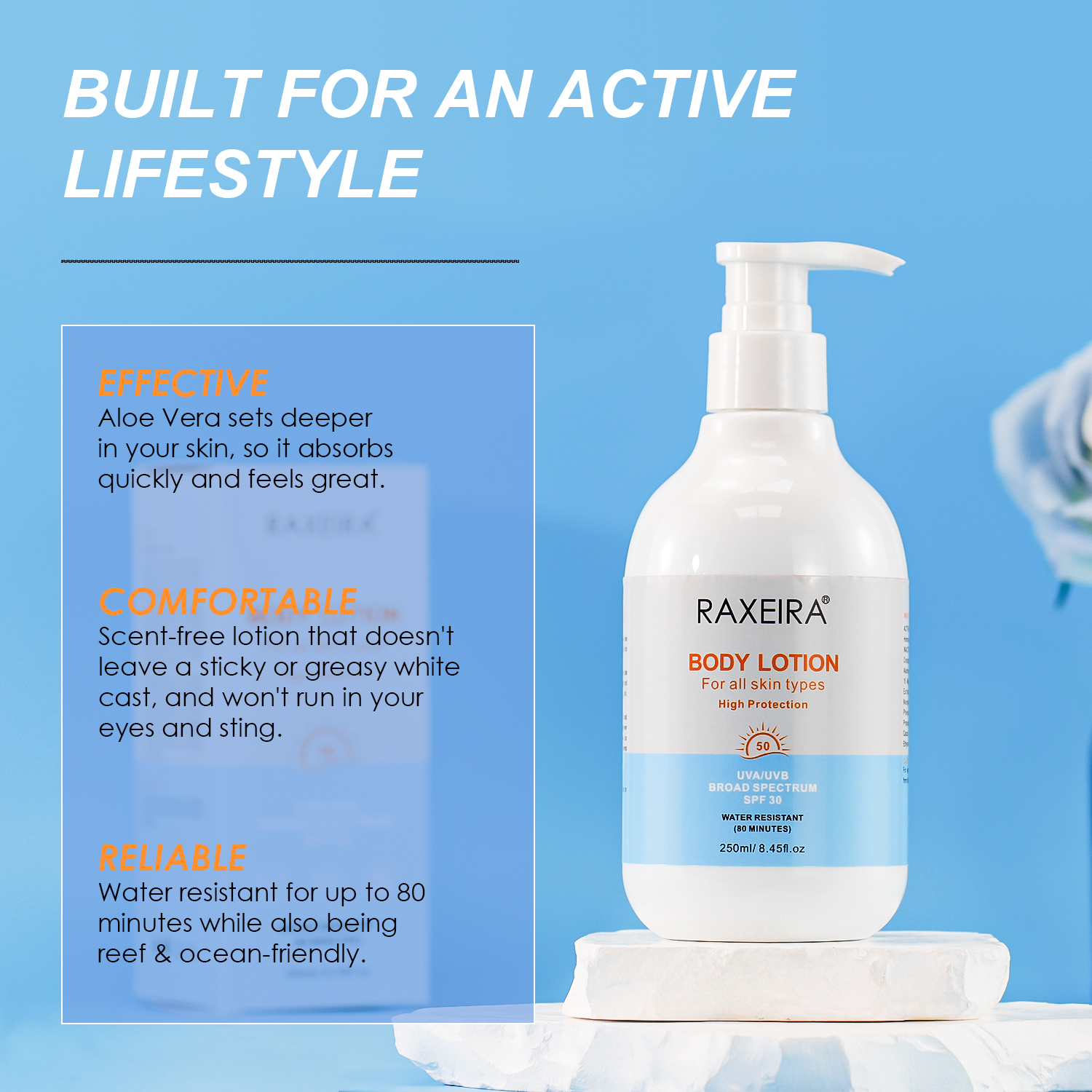 OEM/ODM Natural Sunscreen Cream SPF 50 Natural Moisturizing Vegan Wholesale Intensive UV Sunblock Cream Sunscreen Body Lotion