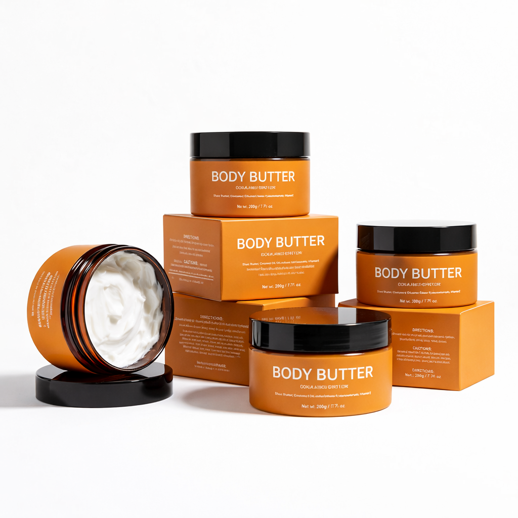 Custom Scent Body Butter | Rich Hydrating Cream In Amber Jar | OEM/ODM Production &amp; Bulk Wholesale For Brand Owners