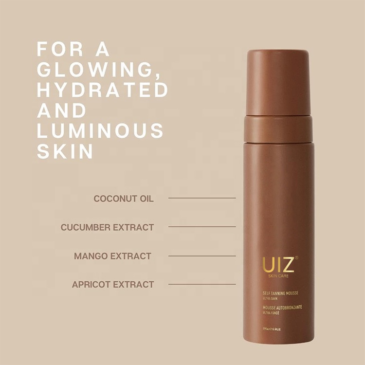 Manufacturer Body Instant Tan Dark Self Tanner Mousse Organic Coconut Oil Self Sunless Bronzing Sun Tanning Foam