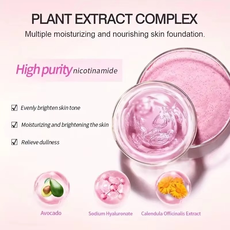 Non-Greasy 200ml Nicotinamide Body Lotion for Women Marshmallow Herbal Soothing Firming Moisturizer Skin Whitening Lightening
