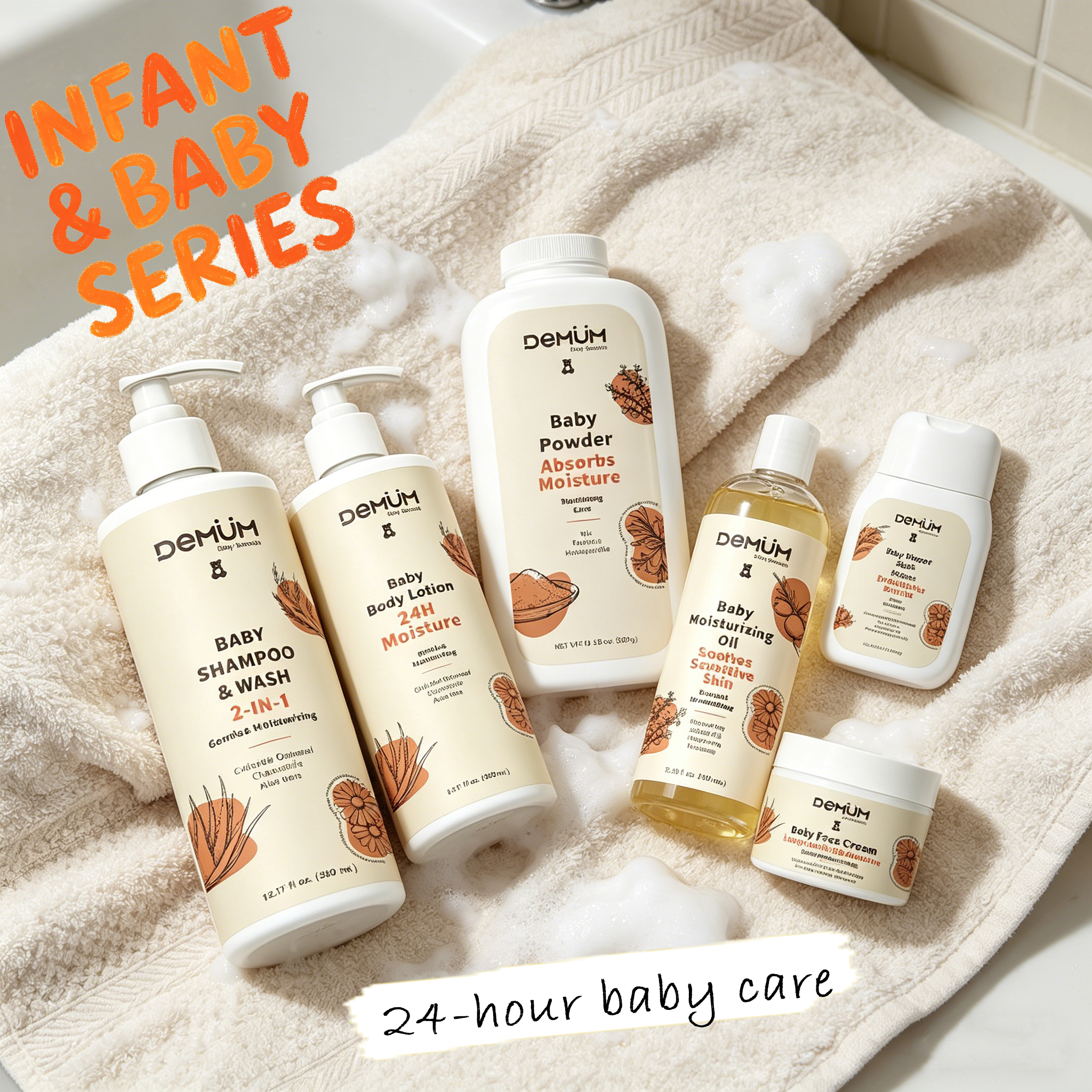 DEMUM MOQ 1000pcs Baby Skin Lightening Lotion Sulfate-free Moisturizing &amp; Repair and Chamomile &amp; Aloe Vera Pure Baby Body Lotion