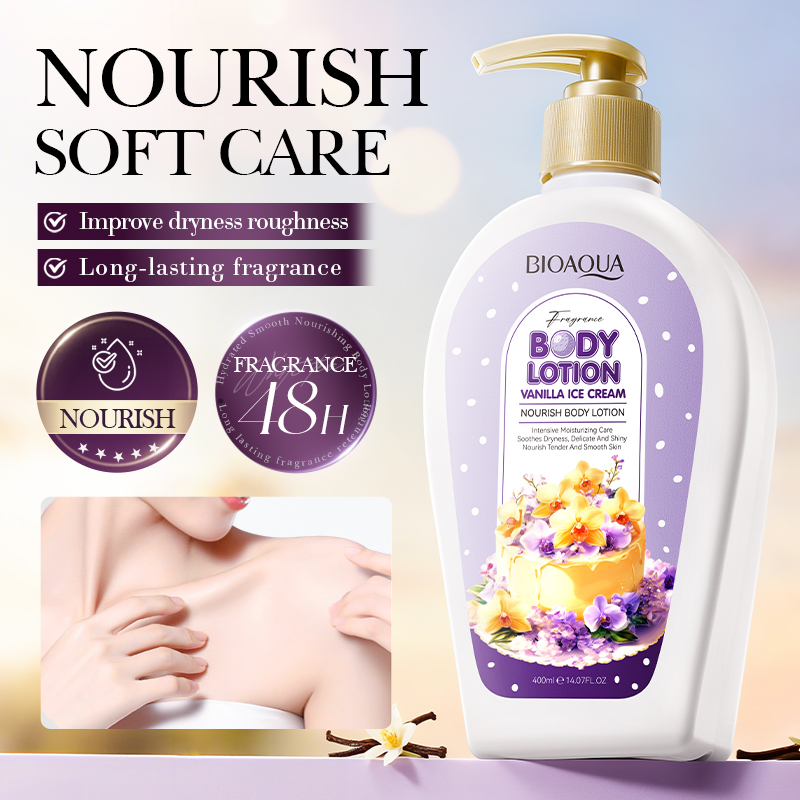 BIOAQUA Vanilla Ice Cream Cake Nourishing Body Lotion for Dry Skin Winter Moisturizer