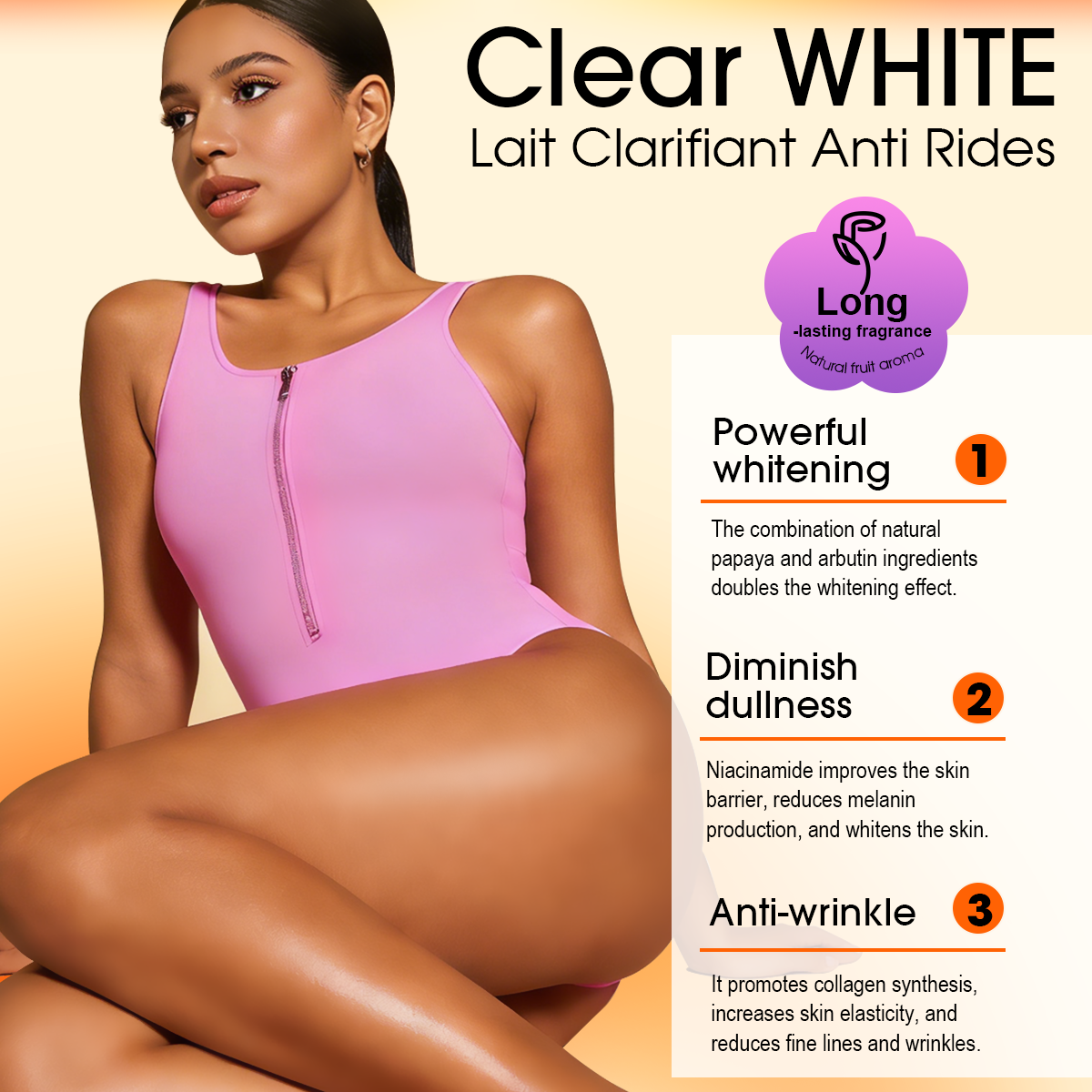 Custom Logo Papaya Arbutin Whitening Body Lotion Radiant Glow Brightening Milk for Retailers Free Branding Design Service