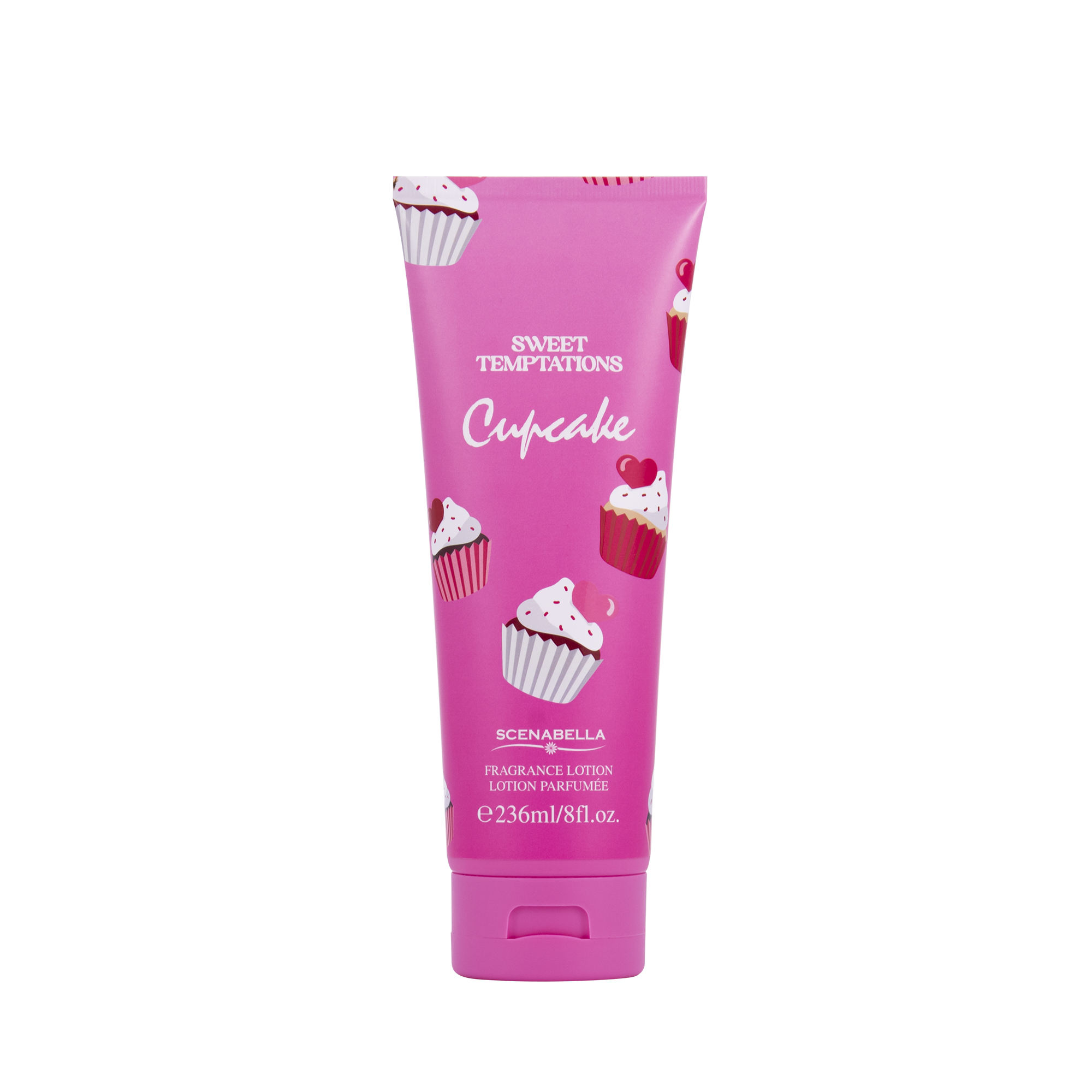 236ML Body Lotion With PDQ SCENABELLA Sweet Temptation Cupcake SC1704 Long Lasting Hydrating Skin Care Product in PDQ OEM/ODM