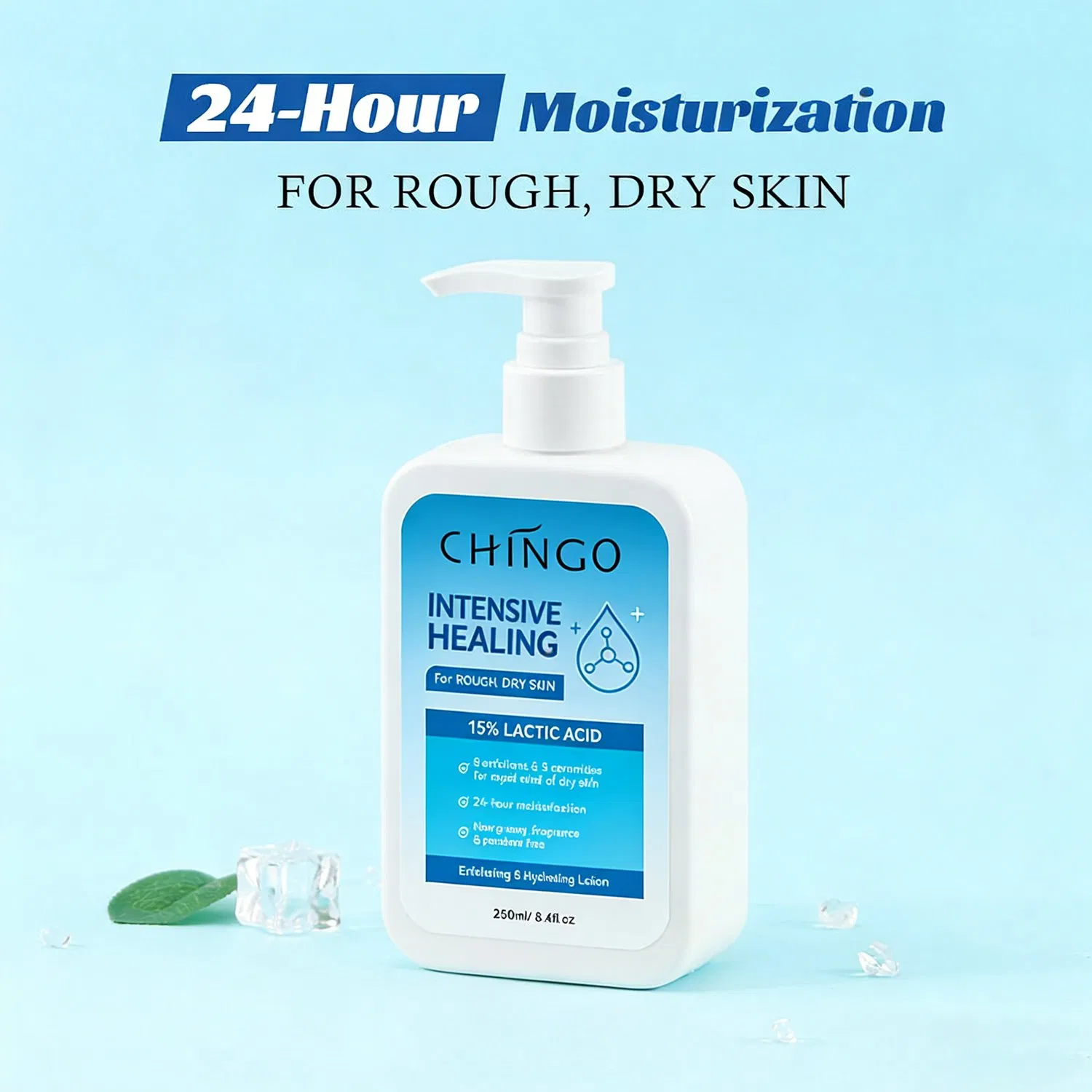 Organic Body Moisturizer Lotion 15% Lactic Acid Exfoliating Hydrating Body Lotion