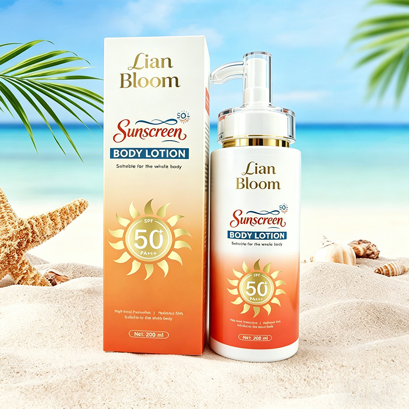 Hot Sale 200 ml SPF50+ PA+++ Sunscreen Body Lotion Full Body Sun Protection Moisturizing Water Resistant for All Skin Types