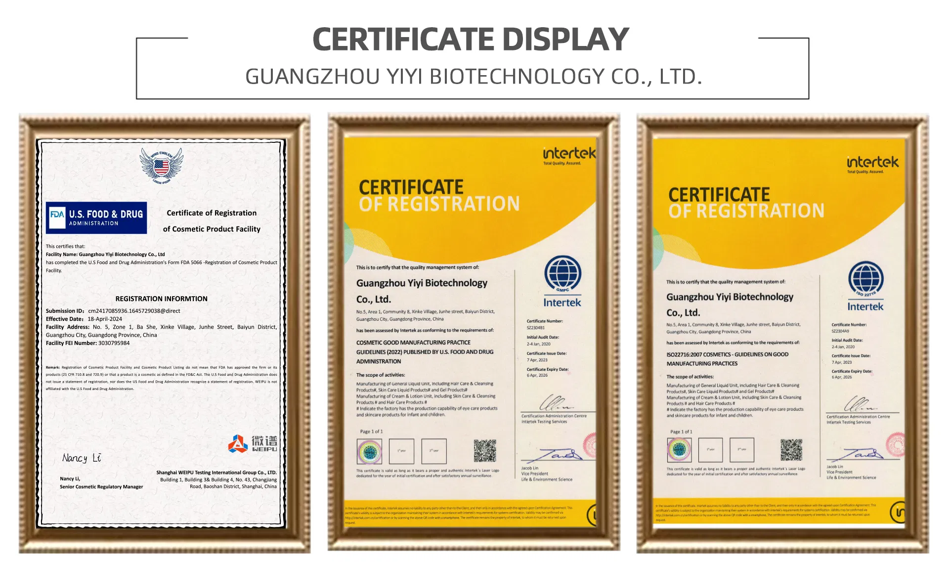 Quality Certifications