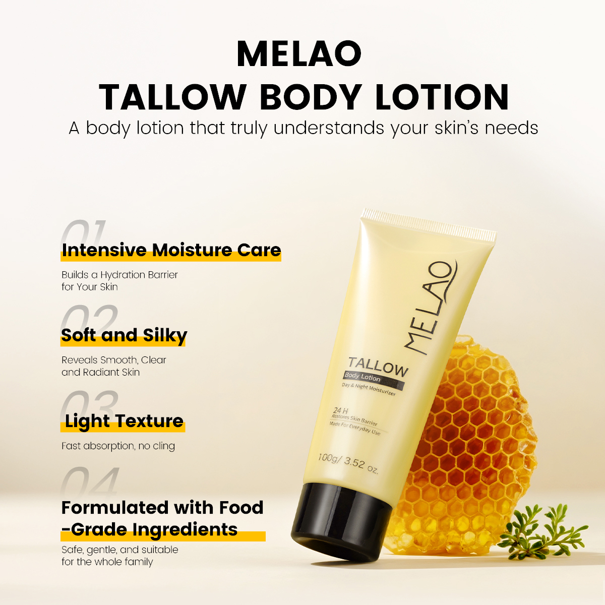Custom logo Cosmetics Halal Tallow Moisturizing Body Lotion Herbal Body Nourishing Lotion in Winter