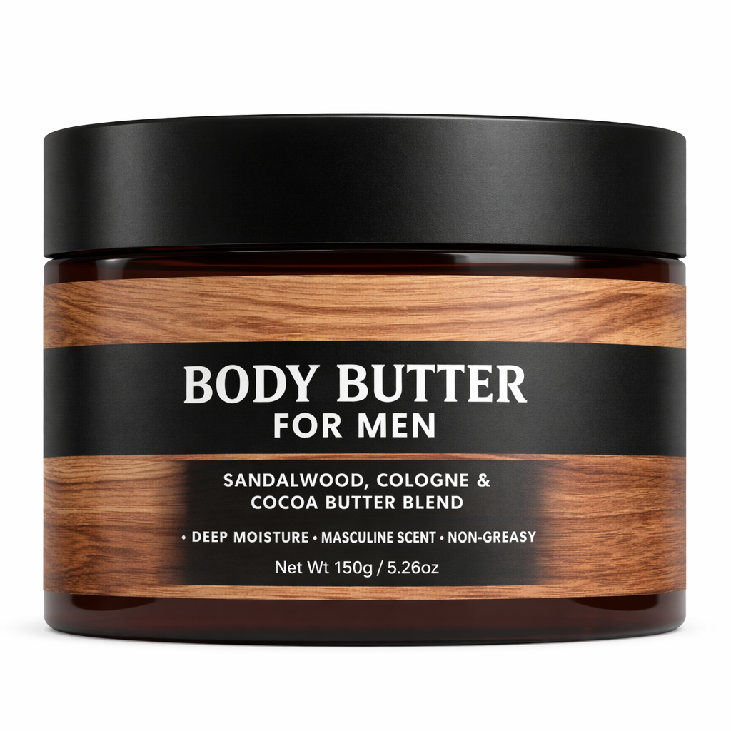 Cocoa Mens Body Butter 5.26oz | Cocoa Butter Body Cream With Masculine Cologne Fragrance | Private Label &amp; Wholesale